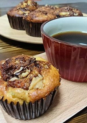 バナナキャラメルくるみチョコマフィン-レシピのメイン写真
