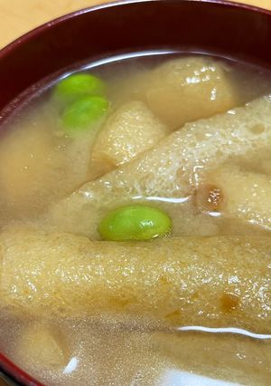 枝豆と油揚げのお味噌汁-レシピのメイン写真