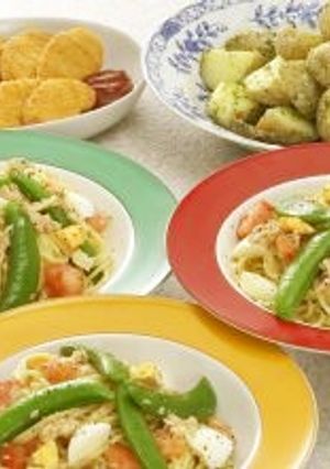 ツナとスナップえんどうの冷製パスタ419-レシピのメイン写真