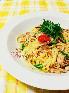 さば缶で♡さばと梅しその冷製パスタ♡-レシピのメイン写真