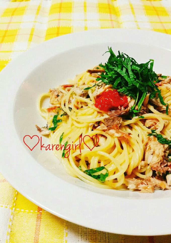 さば缶で♡さばと梅しその冷製パスタ♡-レシピのメイン写真