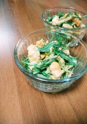 水菜とゆで卵のサラダ-レシピのメイン写真