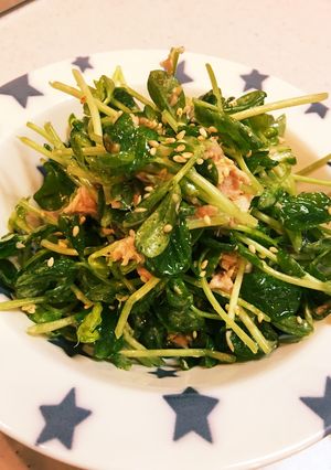 旨い！豆苗とツナのこんぶ茶和え-レシピのメイン写真