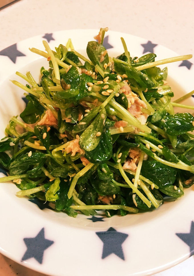 旨い！豆苗とツナのこんぶ茶和え-レシピのメイン写真