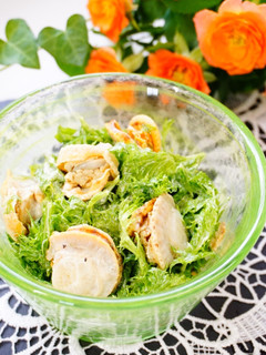 【わさび菜とベビーホタテ】スパイシーマヨ-レシピのメイン写真