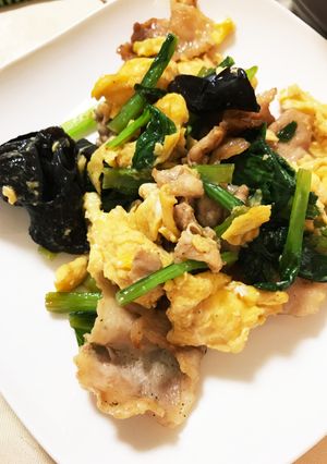 きくらげと豚肉の卵炒め-レシピのメイン写真
