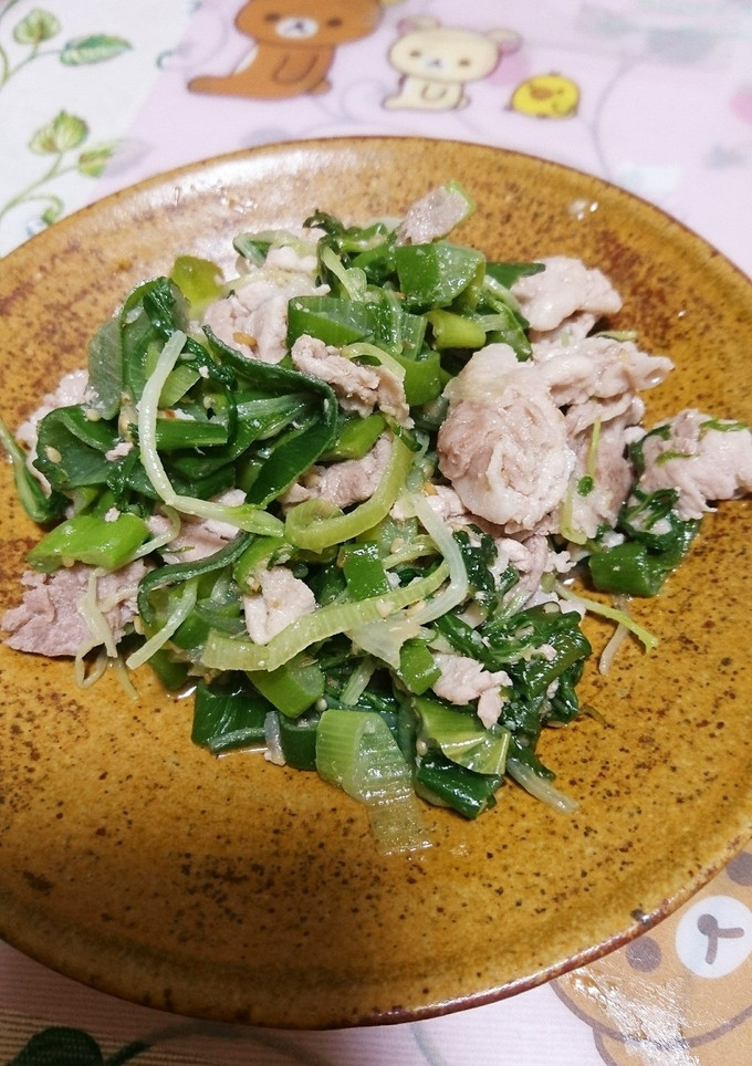 水菜と青ねぎの炒め物-レシピのメイン写真