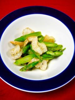 レンジで簡単!アスパラ海老ガーリック炒め-レシピのメイン写真