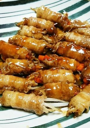 お肉にもやしとニンジン巻いちゃいました-レシピのメイン写真