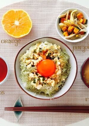 豆腐のうに醤油和え＊巣ごもり卵かけごはん-レシピのメイン写真