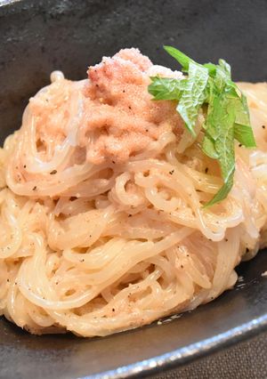 ダイエット★しらたきで作るたらこスパ-レシピのメイン写真