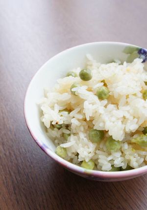 えんどう豆で、味噌風味おこわ-レシピのメイン写真