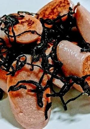 塩昆布魚肉ソーセージ炒めつまみおかず弁当-レシピのメイン写真