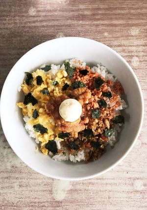 ズボラ飯！3色からあげ乗っけ丼！-レシピのメイン写真