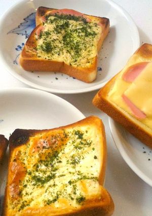 青のり　チーズ　トースト　ハム-レシピのメイン写真