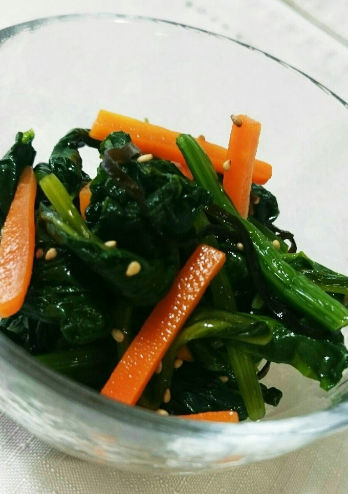 ほうれん草とにんじんの塩昆布和え-レシピのメイン写真