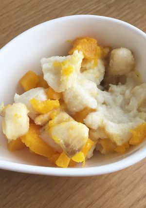 離乳食♡バナナかぼちゃ♡パン粥-レシピのメイン写真