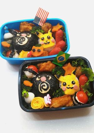 ニョロモ　ピカチュウ　弁当-レシピのメイン写真
