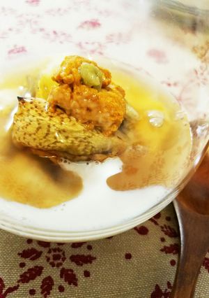 湯葉と焼き茄子の雲丹乗せ餡掛け❤-レシピのメイン写真