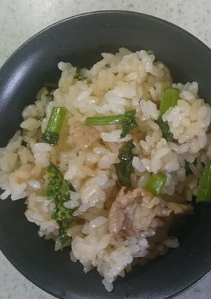 菜の花と豚バラの混ぜご飯-レシピのメイン写真