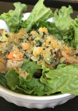 鶏肉のヘルシー丼〜バジルと野菜のソース♪-レシピのメイン写真