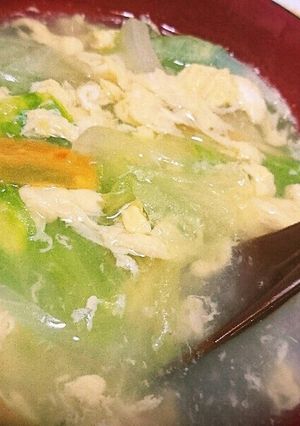 ５分で完成！簡単レタスたっぷりスープ♪-レシピのメイン写真