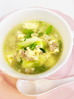 鶏ひき肉と卵のスープ-レシピのメイン写真