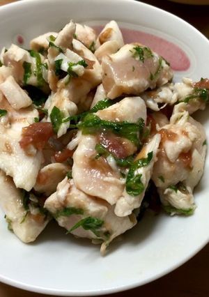 もう一品に 鶏ササミの梅肉あえ-レシピのメイン写真
