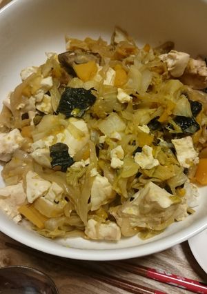 お豆腐とアラメと野菜のほったらかし丼-レシピのメイン写真