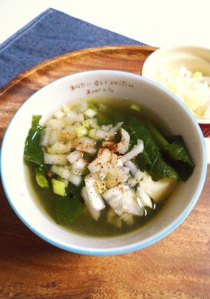 菜花と豆腐のおつゆ　ねぎの香り♪-レシピのメイン写真
