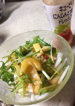 水菜とリンゴとセロリの サラダ-レシピのメイン写真