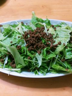 水菜と肉そぼろのサラダ-レシピのメイン写真