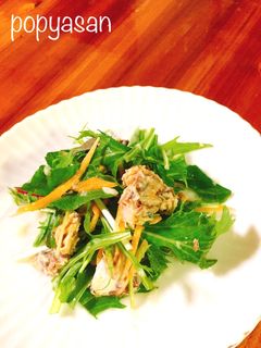 水菜と鯖缶のシャキシャキサラダ♪♪-レシピのメイン写真