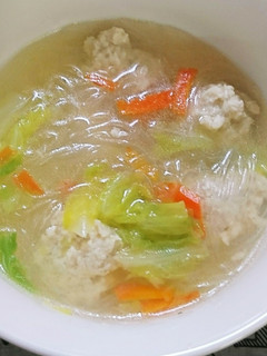 とりだんごと春雨のスープ-レシピのメイン写真