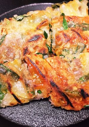 ごま油するめキムチ入簡単海鮮チヂミ-レシピのメイン写真