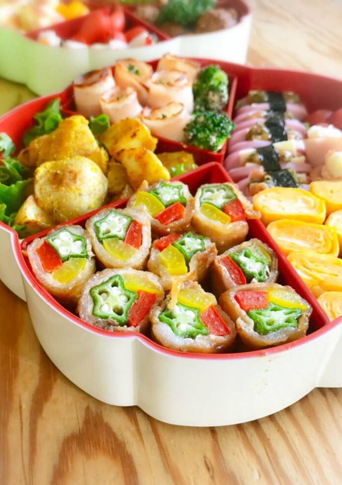 お弁当に♪彩り野菜の豚巻しょうが焼き-レシピのメイン写真