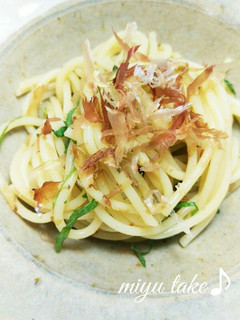 お弁当に♡鰹節と大葉のパスタ♪麺つゆだけ-レシピのメイン写真