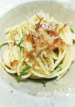 お弁当に♡鰹節と大葉のパスタ♪麺つゆだけ-レシピのメイン写真