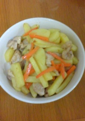 ☆鶏肉とじゃがいもの味噌マヨ炒め☆-レシピのメイン写真