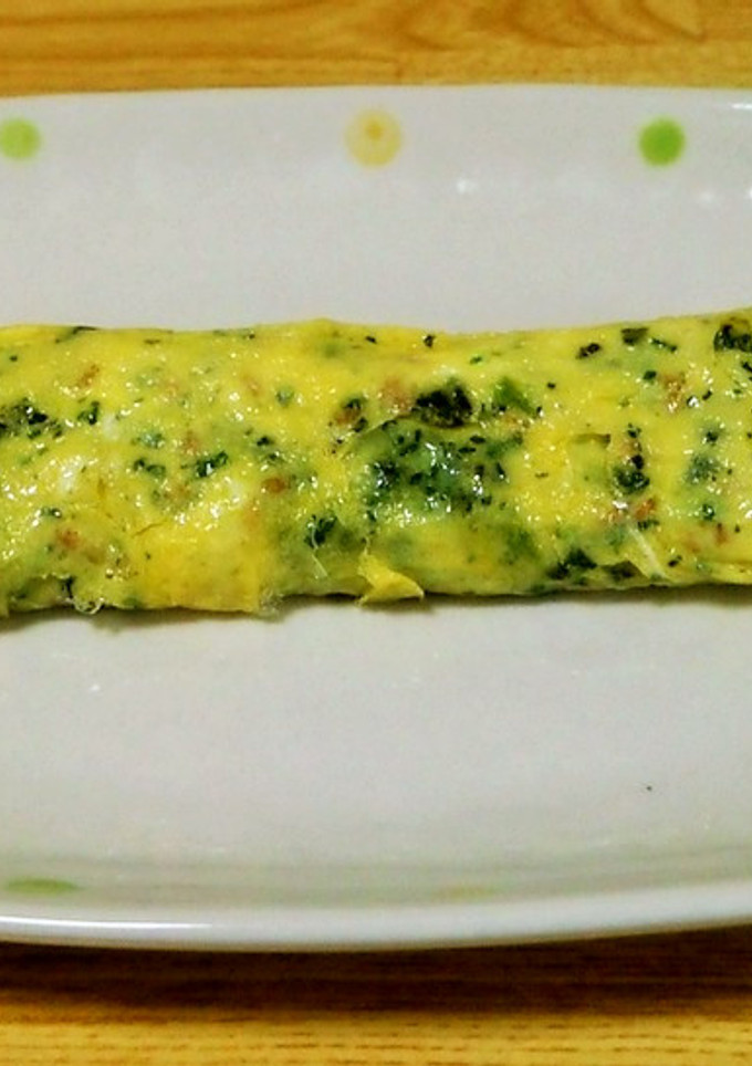 青菜の混ぜご飯の素で玉子焼き！-レシピのメイン写真