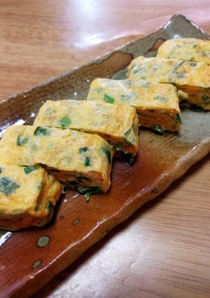 簡単♪ふわコクのニラ玉子焼き♥-レシピのメイン写真