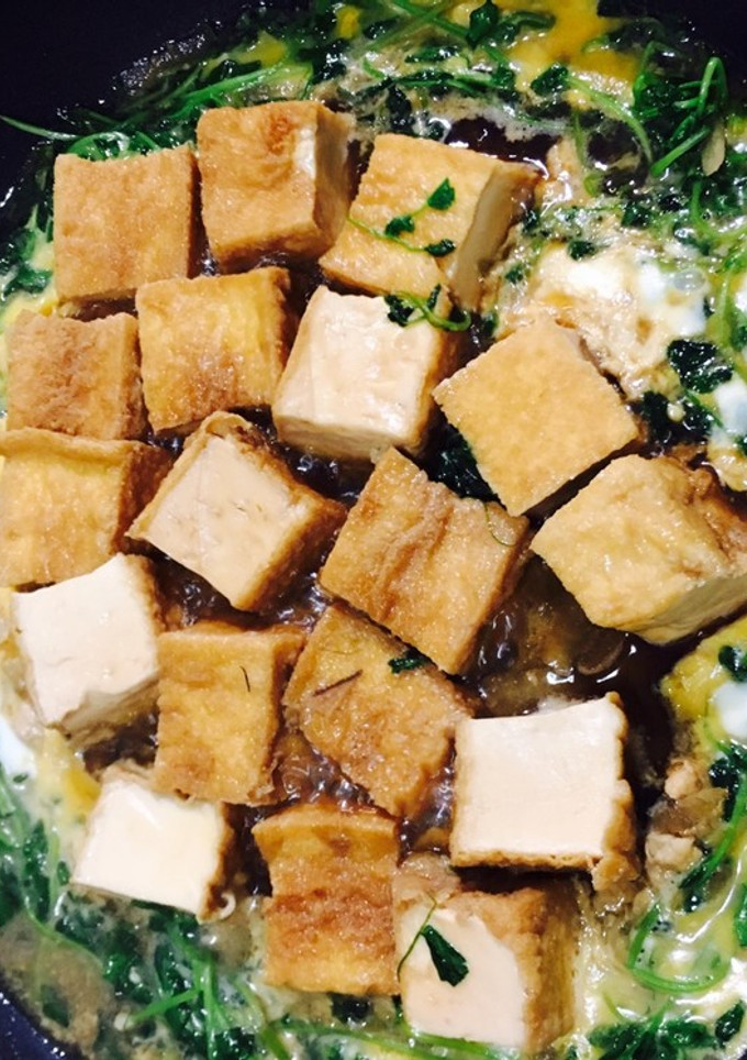 豆苗と厚揚げの卵とじ-レシピのメイン写真