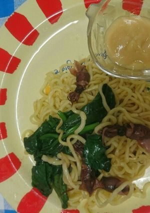 ホタルイカとほうれん草の焼きそば、-レシピのメイン写真