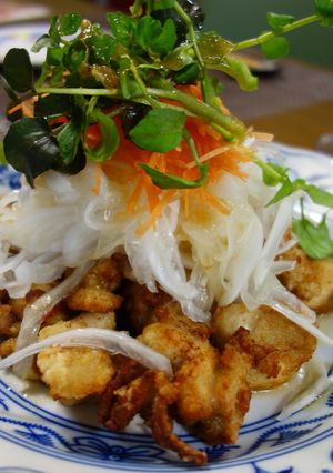 新玉葱とから揚げ 新玉葱ドレッシングで-レシピのメイン写真