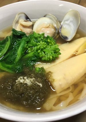 季節のおうどん はまぐりと筍-レシピのメイン写真