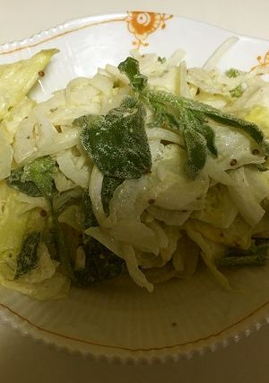新玉葱とアイスプラントのマヨマスタード-レシピのメイン写真