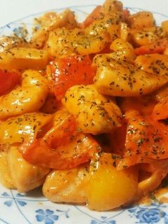 簡単 鶏ささみとパプリカのオーロラ炒め-レシピのメイン写真