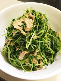 簡単!豆苗とツナのごま油炒め-レシピのメイン写真