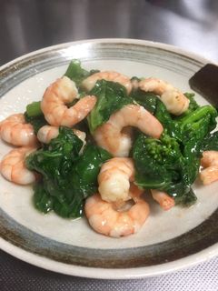 なばなとエビの中華炒め-レシピのメイン写真
