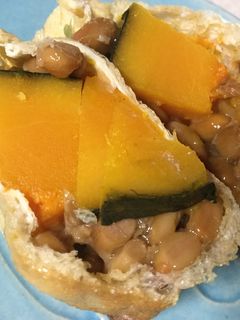 納豆とかぼちゃの油揚げ包み-レシピのメイン写真